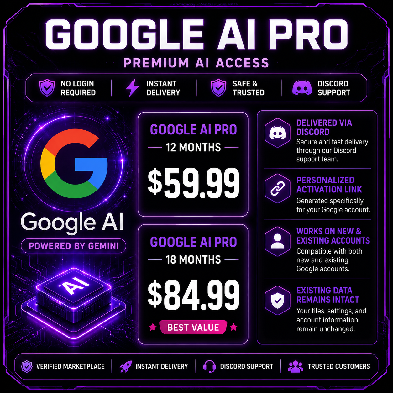 Google AI & Gemini Advanced Subscriptions