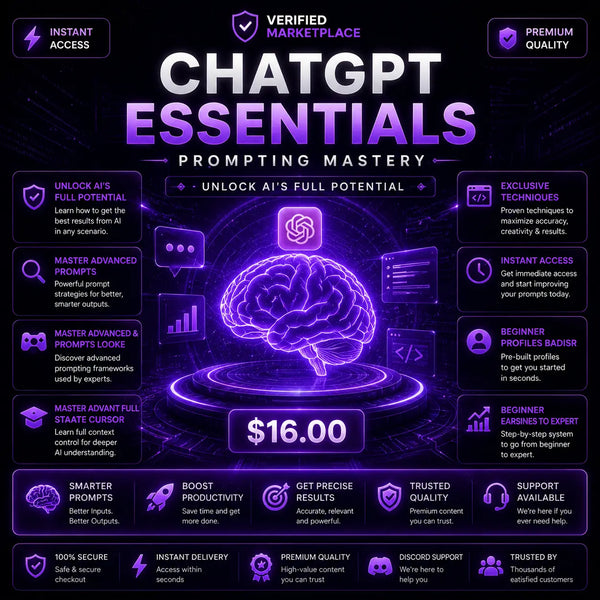 Digital Licences Store ChatGPT Essentials Guide PDF, a creator tools digital download showing a professional training resource.