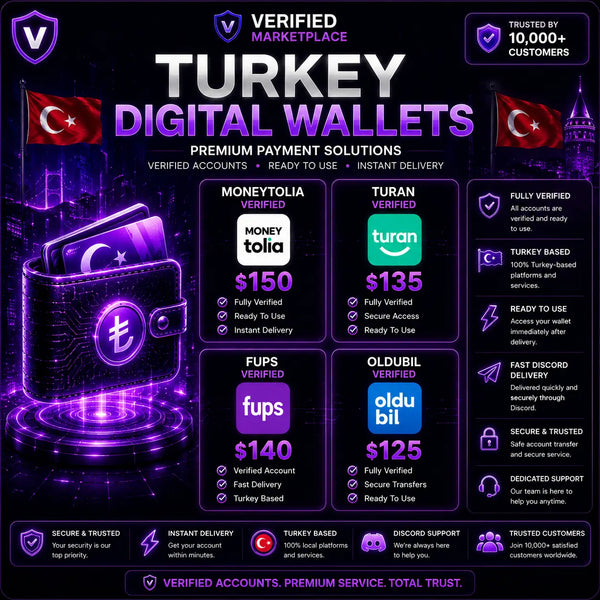 Digital Licences Store digital wallet for Turkey, secure access to digital wallet services with verified account and money transfer features.